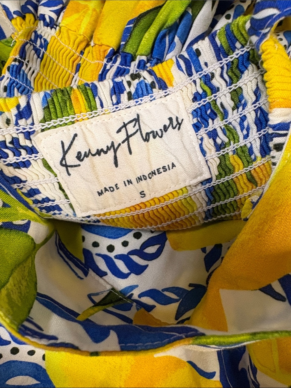 Kenny Flowers The Positano Resort Dress Lemon Print Size Small - Picture 6 of 7